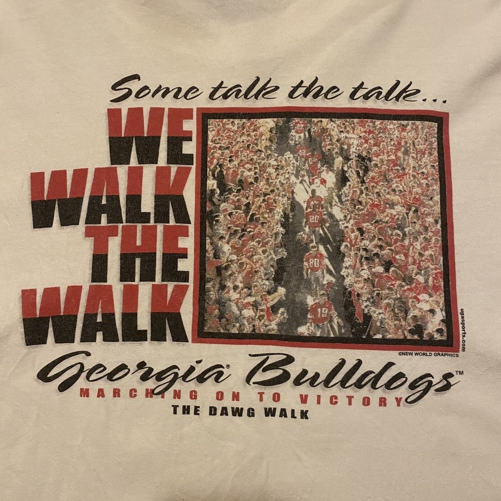 Y2K Georgia Bulldogs Shirt Adult 2XL White The‎ Dawg Walk